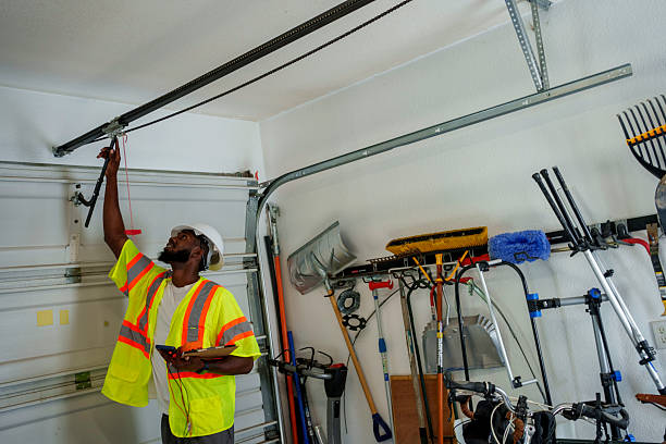 Professional Garage Door Panel Replacement technician working in Sycamore, IL